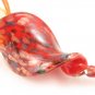P1004 LAMPWORK GLASS RED TWISTER PENDANT NECKLACE