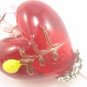P1006 LAMPWORK GLASS RED HEART PENDANT NECKLACE