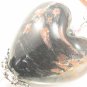 P1008 LAMPWORK GLASS BLACK HEART PENDANT NECKLACE