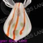 PE048 LAMPWORK GLASS WHITE LEAF PENDANT EARRING SET