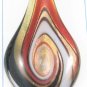 P1013 LAMPWORK GLASS SILVER FOIL SWIRL LEAF PENDANT