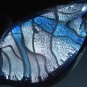 P1020 LAMPWORK GLASS NAVY SILVER FOIL LEAF PENDANT