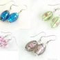 W203 LOT X 50 PAIRS LAMPWORK GLASS SILVER FOIL EARRINGS