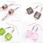 W203 LOT X 50 PAIRS LAMPWORK GLASS SILVER FOIL EARRINGS