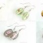 W203 LOT X 50 PAIRS LAMPWORK GLASS SILVER FOIL EARRINGS