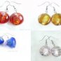 W203 LOT X 50 PAIRS LAMPWORK GLASS SILVER FOIL EARRINGS