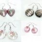 W203 LOT X 50 PAIRS LAMPWORK GLASS SILVER FOIL EARRINGS