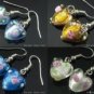 W203 LOT X 50 PAIRS LAMPWORK GLASS SILVER FOIL EARRINGS