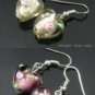 W203 LOT X 50 PAIRS LAMPWORK GLASS SILVER FOIL EARRINGS