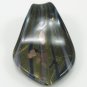 P1022 LAMPWORK GLASS BLACK GOLD FOIL LEAF PENDANT