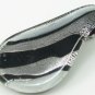 P1023 LAMPWORK GLASS BLACK SILVER FOIL LEAF PENDANT