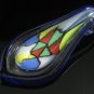 P1024 LAMPWORK GLASS NAVY COLORFUL MOSAIC PENDANT