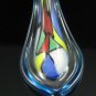 P1025 LAMPWORK GLASS TURQUOISE COLORFUL MOSAIC PENDANT