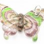 P1030 LAMPWORK GLASS PINK SWIRL BUTTERFLY PENDANT