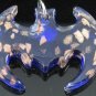 P1032 LAMPWORK GLASS NAVY MILLEFIORI BAT PENDANT