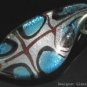 P1039 LAMPWORK GLASS BLUE LEAF PENDANT