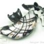 P1042 LAMPWORK GLASS BLACK SEAHORSE PENDANT