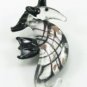 P1042 LAMPWORK GLASS BLACK SEAHORSE PENDANT