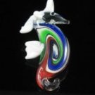 P1047 LAMPWORK GLASS SWIRL SEAHORSE PENDANT
