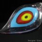 P1050 LAMPWORK GLASS PINK WISDOM EYE LEAF PENDANT