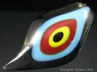 P1051 LAMPWORK GLASS SMOKY LEAF PENDANT