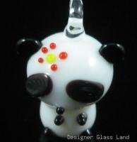 P1052 LAMPWORK GLASS SMALL FUNKY PANDA PENDANT