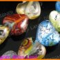 GQ009 15" * 12MM DICHROIC GLASS HEART BEADS ITALIAN