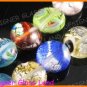 GQ010 15" * 12MM DICHROIC GLASS ROUND BEADS ITALIAN