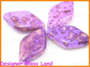 GQ018 20PCS 24*14MM PURPLE FLAT DIAMOND SHAPED BEADS