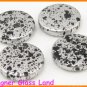 GQ022 20PCS 21MM SILVER GREY BLACK DOT FLAT ROUND BEADS