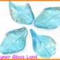 GQ025 LOT 10PCS*30MM LAMPWORK GLASS LEAF BEADS DIY