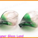 GQ029 LOT 20PCS*21MM LAMPWORK GLASS LEAF BEADS DIY