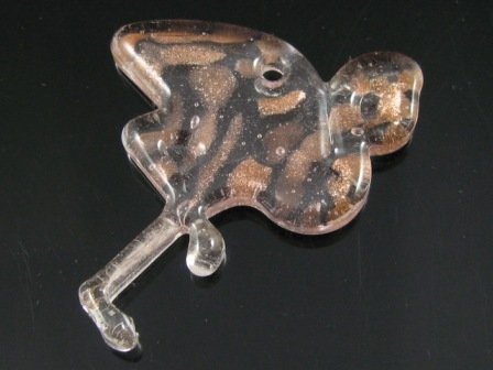 P1223 LAMPWORK GLASS PINK CRANE PENDANT