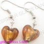 PE120F LAMPWORK GLASS RED HEART PENDANT EARRINGS SET