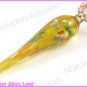 P714F LAMPWORK GLASS GOLDEN PEPPER PENDANT NECKLACE