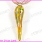 P714F LAMPWORK GLASS GOLDEN PEPPER PENDANT NECKLACE