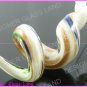 P735F LAMPWORK GLASS GOLDEN WH TWISTER PENDANT NECKLACE