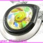 P736F LAMPWORK GLASS MAGIC BLACK ROUND PENDANT NECKLACE