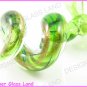 P745F LAMPWORK GLASS GREEN TWISTER PENDANT NECKLACE