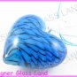P754FLAMPWORK GLASS TURQUOISE 3D HEART PENDANT NECKLACE
