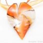 P775F LAMPWORKGLASS GOLDEN RED TWISTER PENDANT NECKLACE