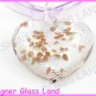 P802F LAMPWORK GLASS SILVER HEART PENDANT NECKLACE