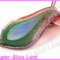 P827F LAMPWORK GLASS SILVER LEAF PENDANT NECKLACE GIFT