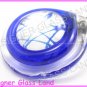 P885F LAMPWORK GLASS NAVY ROUND PENDANT NECKLACE