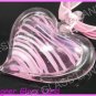 P913F LAMPWORK GLASS PINK HEART PENDANT NECKLACE GIFT