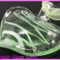 P914F LAMPWORK GLASS GREEN HEART PENDANT NECKLACE GIFT