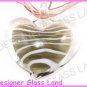 P920F LAMPWORK GLASS SMOKY HEART PENDANT NECKLACE GIFT