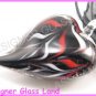 P928F LAMPWORK GLASS BLACK SWIRL HEART PENDANT NECKLACE