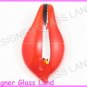 P940F LAMPWORK GLASS RED SILVER FOIL LEAF PENDANT