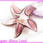 P988F LAMPWORK GLASS PURPLE STARFISH PENDANT NECKLACE